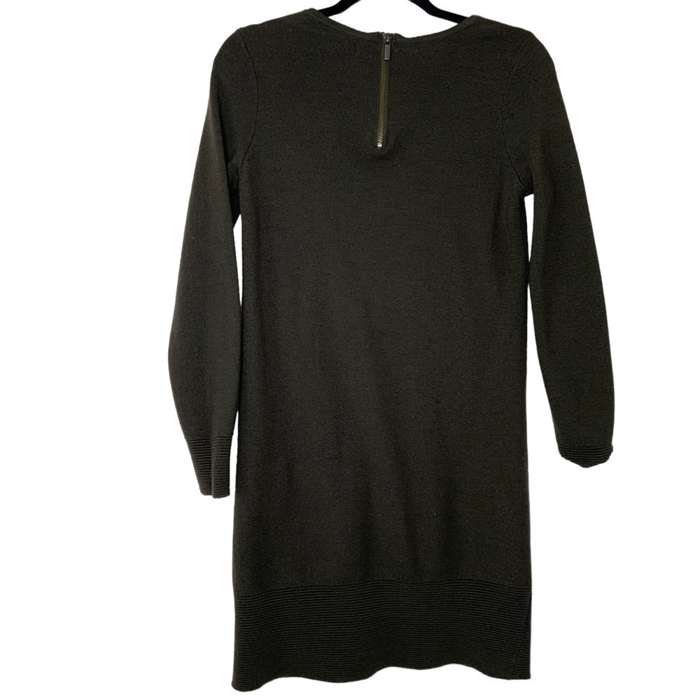 Adrienne Vittadini dark green wool blend tunic sweater. Size M h21 - Picture 4 of 6
